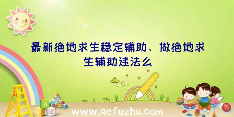 最新绝地求生稳定辅助、做绝地求生辅助违法么