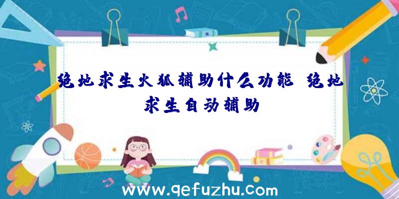 绝地求生火狐辅助什么功能、绝地求生自动辅助