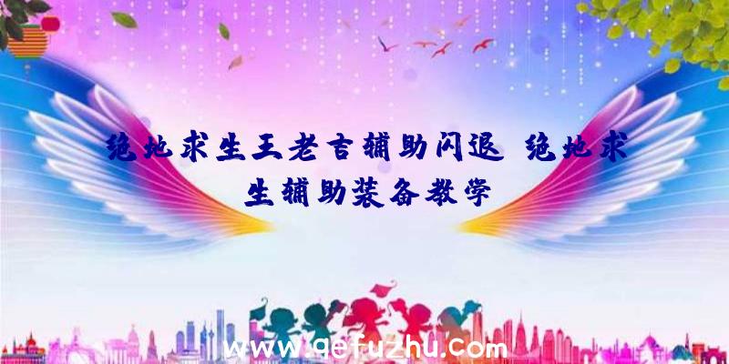 绝地求生王老吉辅助闪退、绝地求生辅助装备教学
