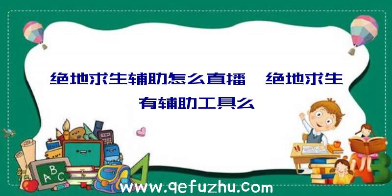 绝地求生辅助怎么直播、绝地求生有辅助工具么