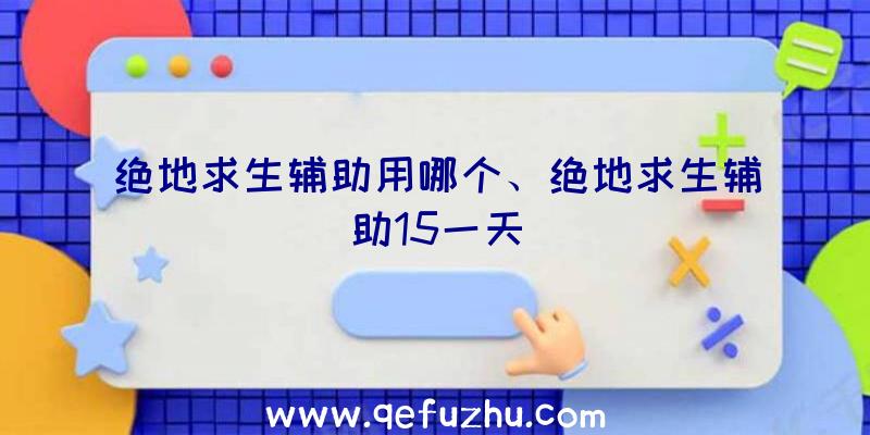 绝地求生辅助用哪个、绝地求生辅助15一天