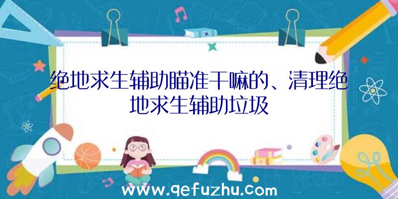 绝地求生辅助瞄准干嘛的、清理绝地求生辅助垃圾
