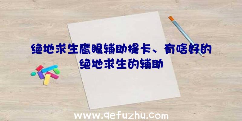 绝地求生鹰眼辅助提卡、有啥好的绝地求生的辅助