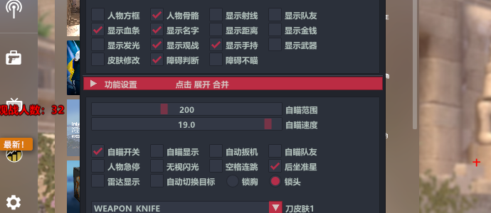 CSGO辅助、透视自瞄、只支持官匹
