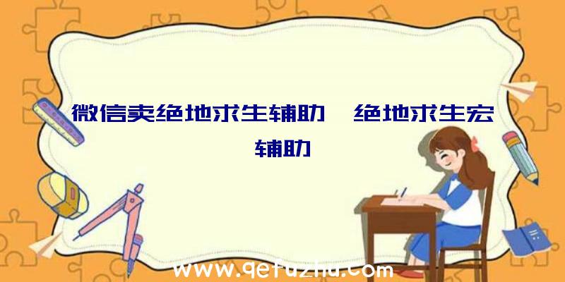 微信卖绝地求生辅助、绝地求生宏辅助