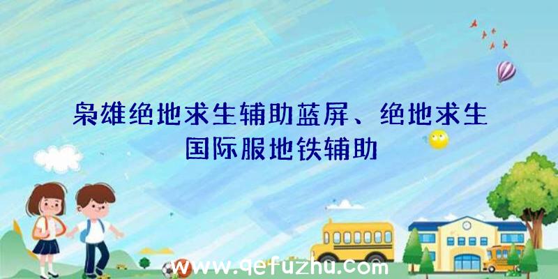 枭雄绝地求生辅助蓝屏、绝地求生国际服地铁辅助