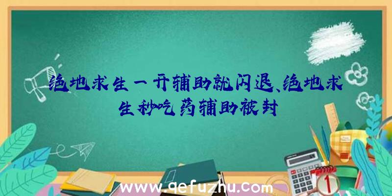 绝地求生一开辅助就闪退、绝地求生秒吃药辅助被封