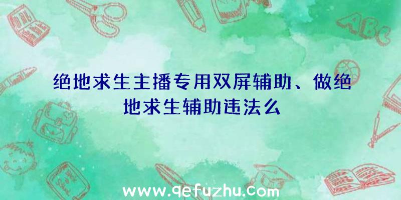 绝地求生主播专用双屏辅助、做绝地求生辅助违法么