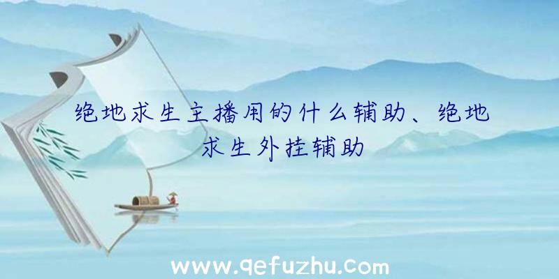 绝地求生主播用的什么辅助、绝地求生外挂辅助
