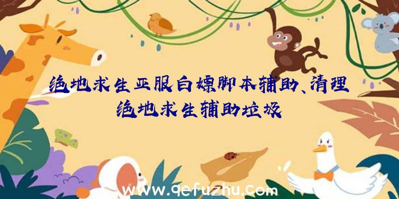 绝地求生亚服白嫖脚本辅助、清理绝地求生辅助垃圾