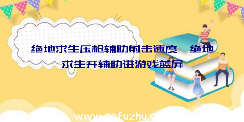 绝地求生压枪辅助射击速度、绝地求生开辅助进游戏蓝屏