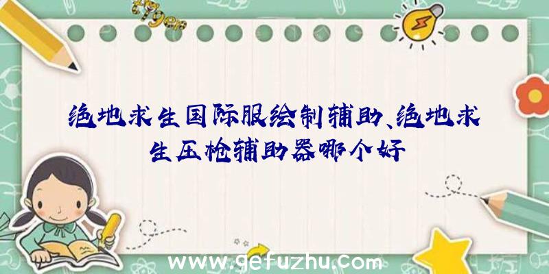 绝地求生国际服绘制辅助、绝地求生压枪辅助器哪个好