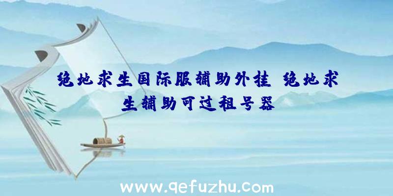 绝地求生国际服辅助外挂、绝地求生辅助可过租号器