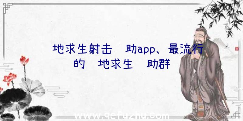 绝地求生射击辅助app、最流行的绝地求生辅助群