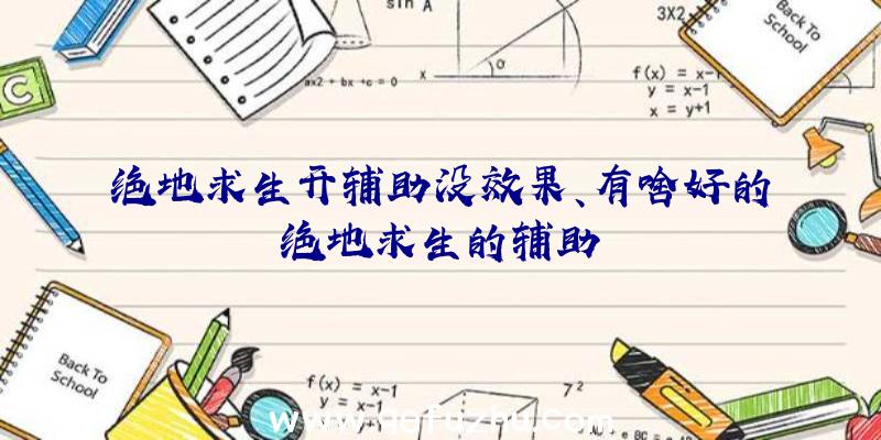 绝地求生开辅助没效果、有啥好的绝地求生的辅助