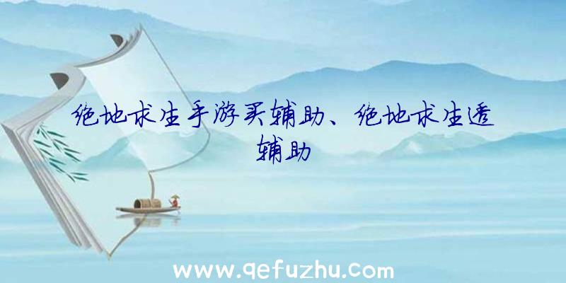 绝地求生手游买辅助、绝地求生透辅助