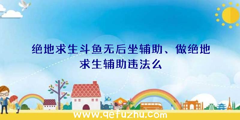 绝地求生斗鱼无后坐辅助、做绝地求生辅助违法么