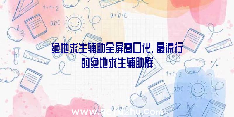 绝地求生辅助全屏窗口化、最流行的绝地求生辅助群
