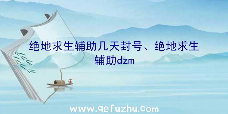 绝地求生辅助几天封号、绝地求生辅助dzm