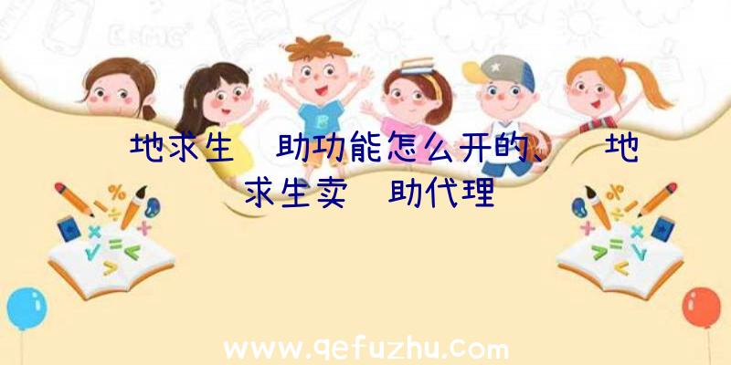 绝地求生辅助功能怎么开的、绝地求生卖辅助代理