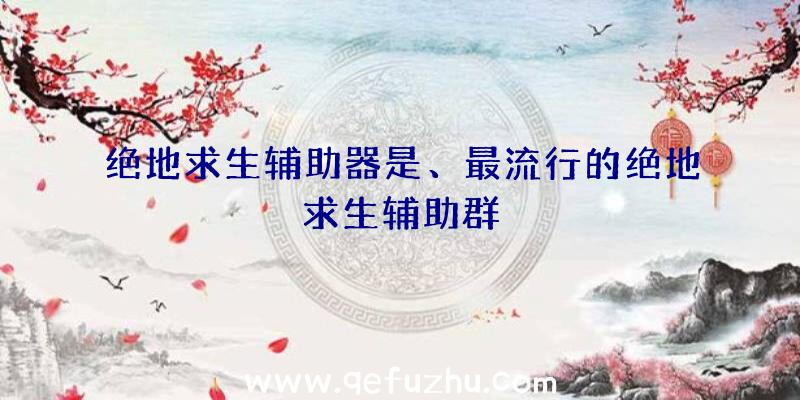 绝地求生辅助器是、最流行的绝地求生辅助群
