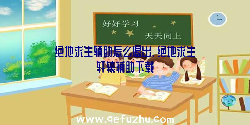 绝地求生辅助怎么退出、绝地求生轩辕辅助下载