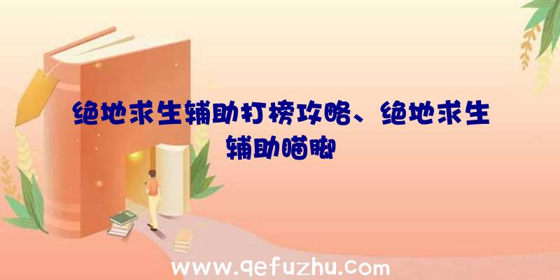 绝地求生辅助打榜攻略、绝地求生辅助瞄脚