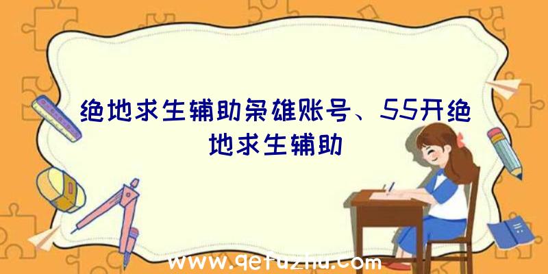 绝地求生辅助枭雄账号、55开绝地求生辅助