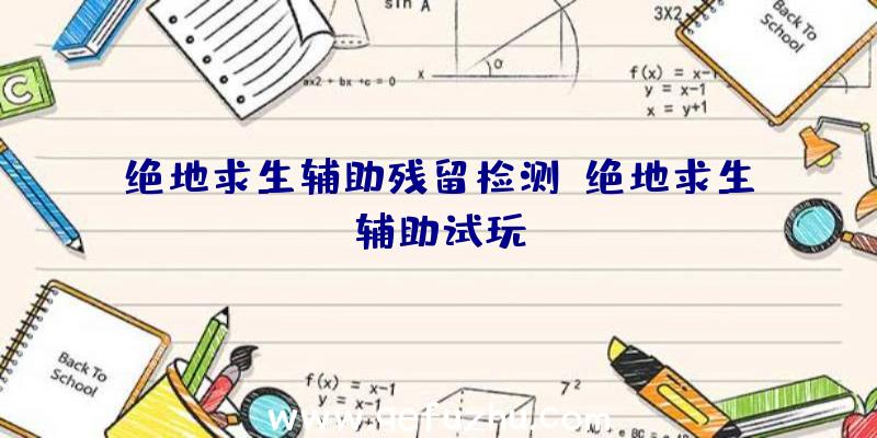 绝地求生辅助残留检测、绝地求生辅助试玩