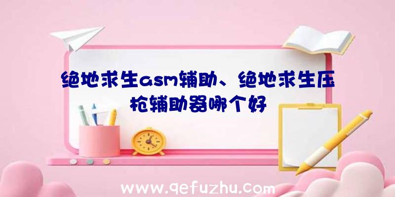 绝地求生asm辅助、绝地求生压枪辅助器哪个好