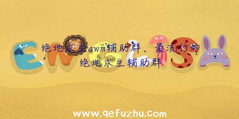 绝地求生awm辅助群、最流行的绝地求生辅助群