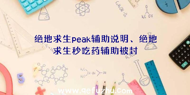 绝地求生peak辅助说明、绝地求生秒吃药辅助被封