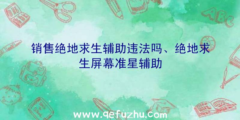 销售绝地求生辅助违法吗、绝地求生屏幕准星辅助