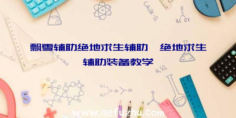 飘雪辅助绝地求生辅助、绝地求生辅助装备教学