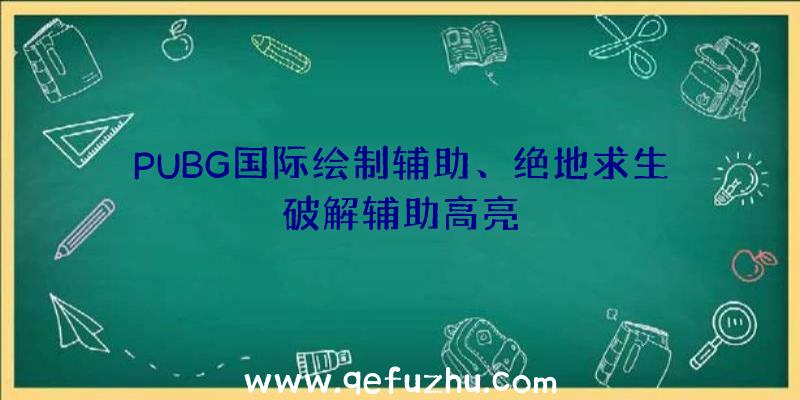 PUBG国际绘制辅助、绝地求生破解辅助高亮