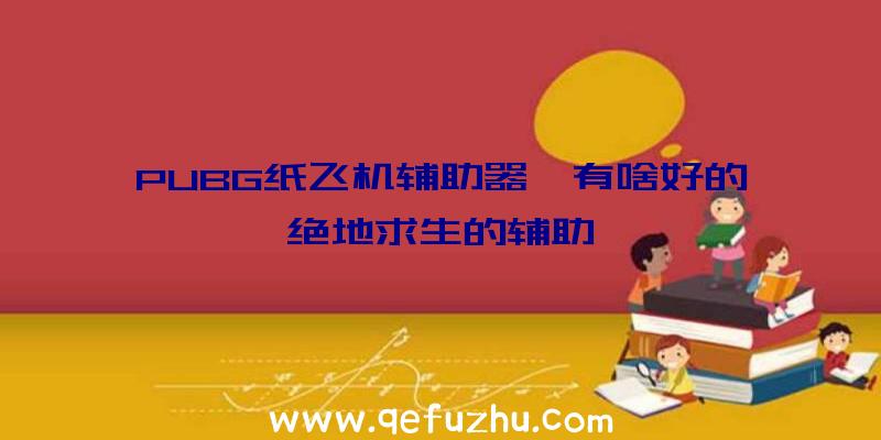 PUBG纸飞机辅助器、有啥好的绝地求生的辅助