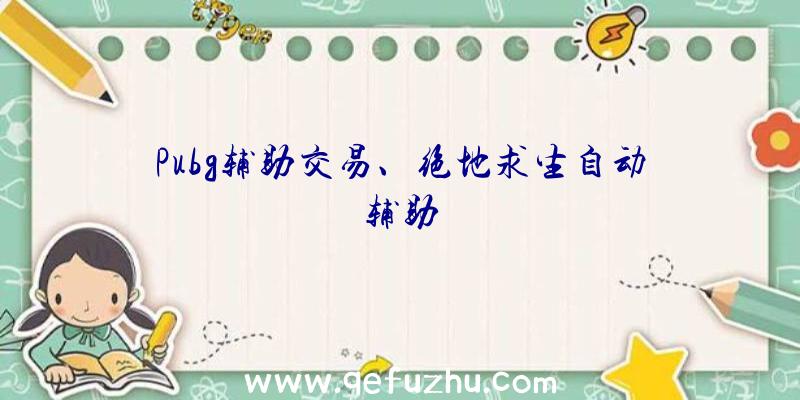 Pubg辅助交易、绝地求生自动辅助
