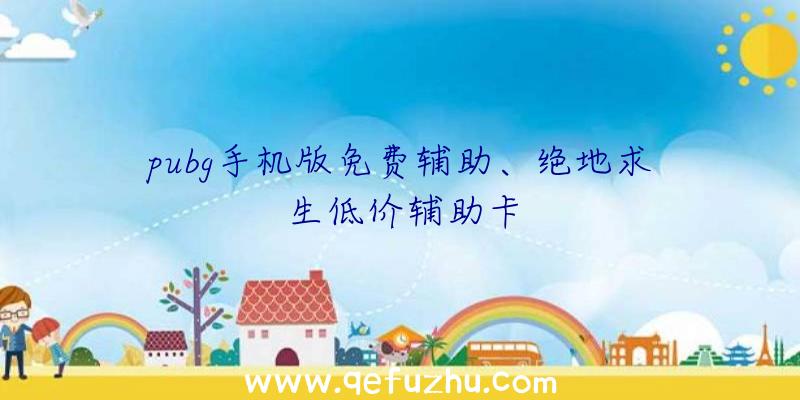 pubg手机版免费辅助、绝地求生低价辅助卡