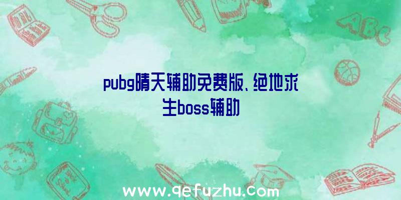 pubg晴天辅助免费版、绝地求生boss辅助