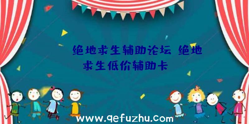 pubg绝地求生辅助论坛、绝地求生低价辅助卡