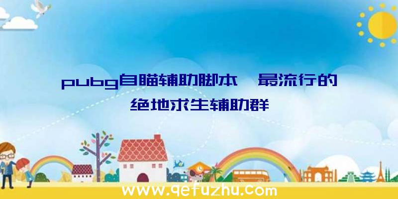pubg自瞄辅助脚本、最流行的绝地求生辅助群