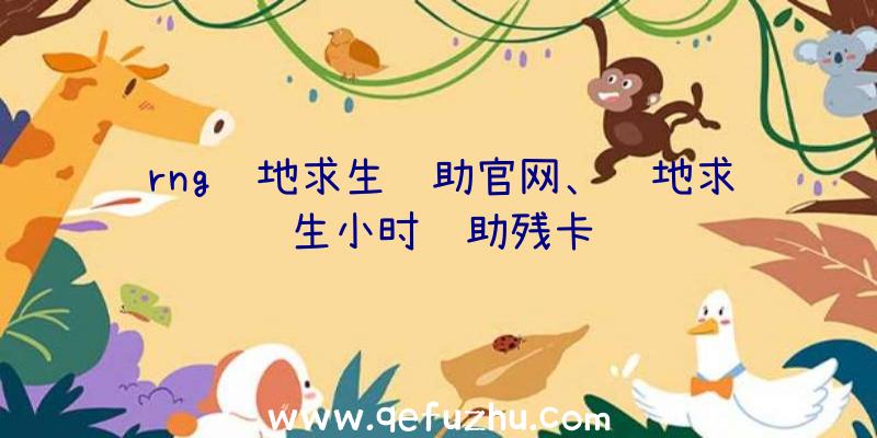 rng绝地求生辅助官网、绝地求生小时辅助残卡