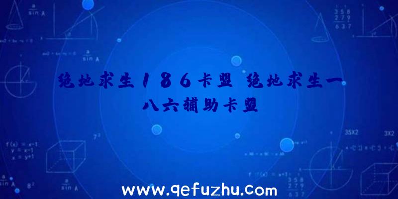 绝地求生186卡盟、绝地求生一八六辅助卡盟