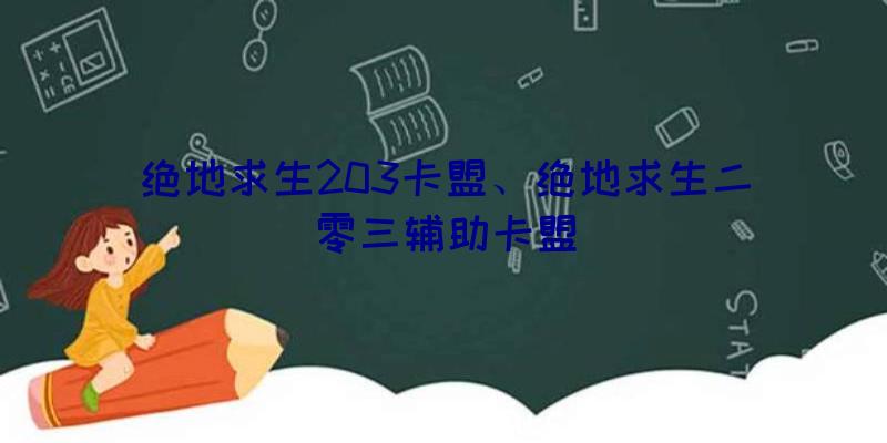 绝地求生203卡盟、绝地求生二零三辅助卡盟