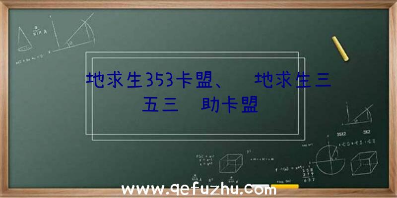 绝地求生353卡盟、绝地求生三五三辅助卡盟