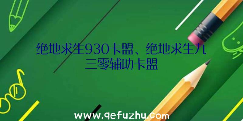 绝地求生930卡盟、绝地求生九三零辅助卡盟