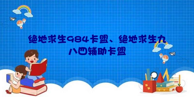 绝地求生984卡盟、绝地求生九八四辅助卡盟