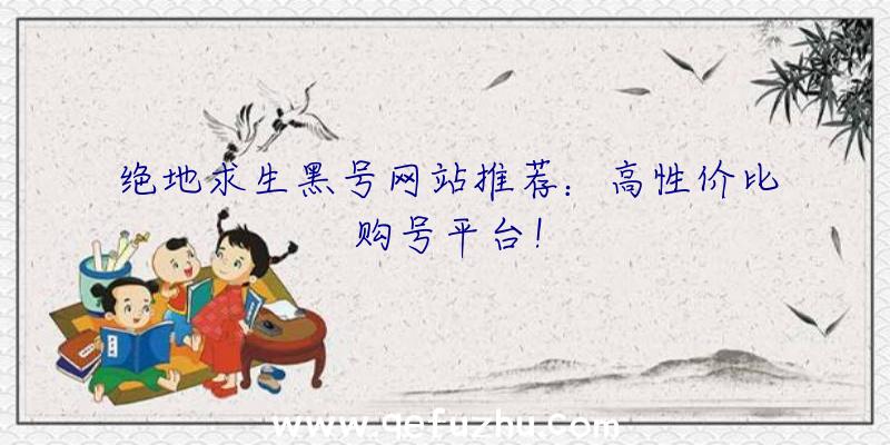 绝地求生黑号网站推荐：高性价比购号平台！